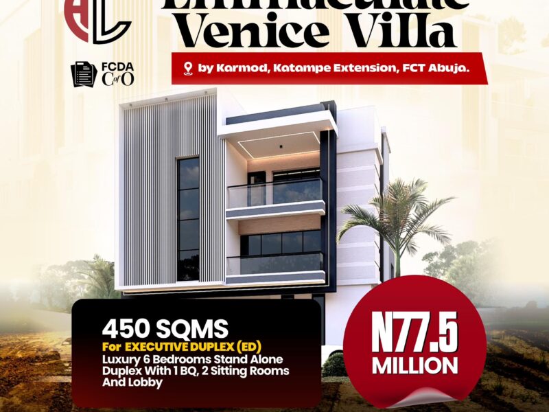 Emmaculate Venice Villa 450 SQMS Land Property