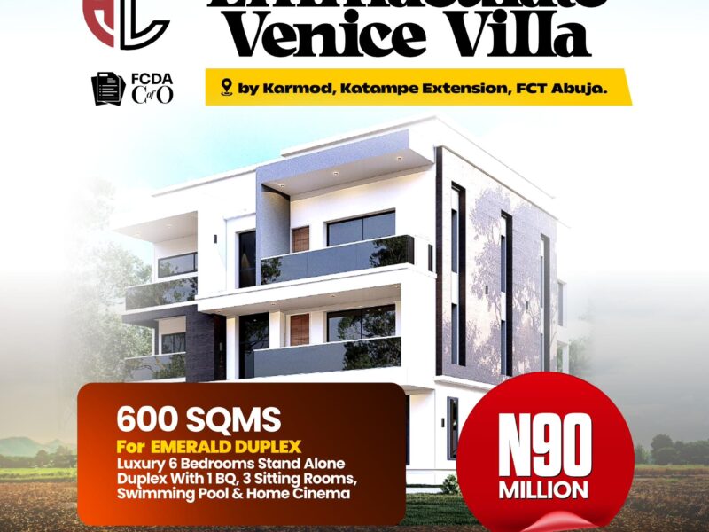 Emmaculate Venice Villa 600 SQMS Land Property