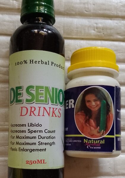 De Senior Men Drink+Nock Out Capsule+Topnotch Cucumber Cream for Penis Enlargement